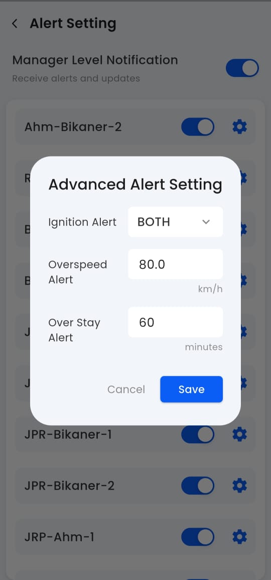 Advanced Alert Setting